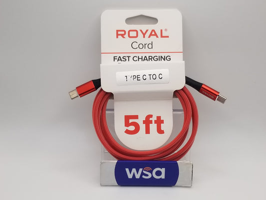 Charging Cable- C to C 5ft Red
