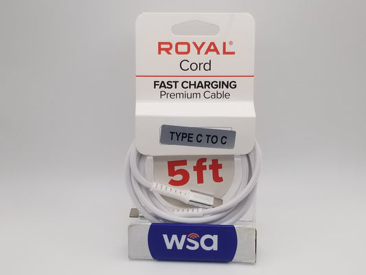 Charging Cable- C to C 5ft White